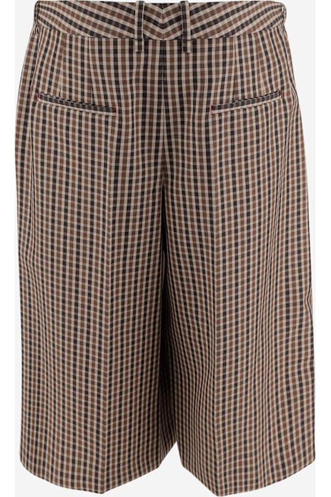 Homeware Jil Sander Wool Plaid Pattern Short Pants