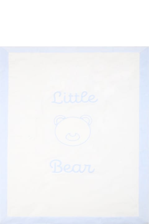 White Blanket For Baby Boy With Logo