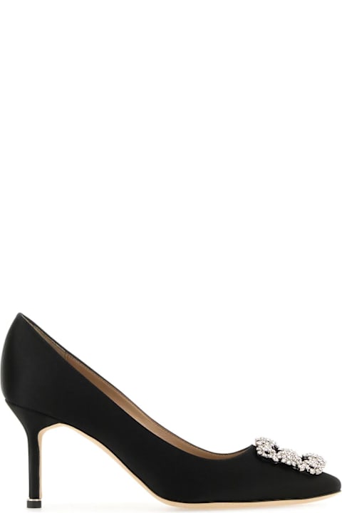 Manolo Blahnik Shoes for Women Manolo Blahnik Black Satin Hangisi Pumps