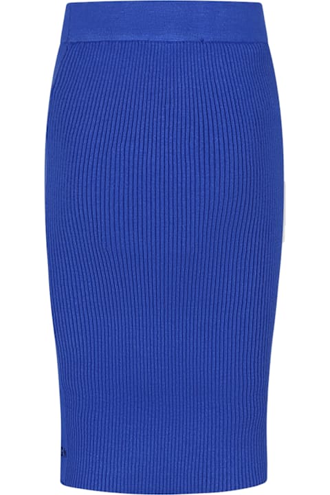 Homeware MSGM Blue Skirt For Girl With Logo