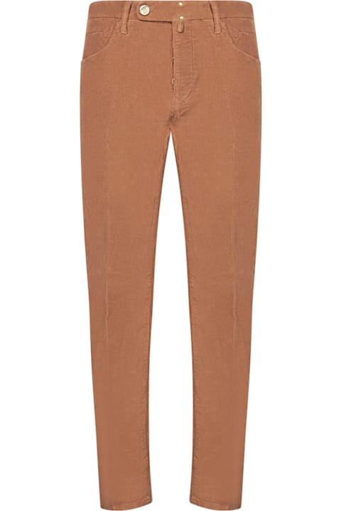 Incotex Clothing for Men Incotex Brown Velvet Tailored Trousers