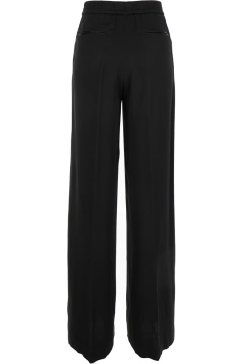 PT01 Clothing for Women PT01 'lorenza' Black Relaxed Pants With Welt Pockets In Viscose Woman