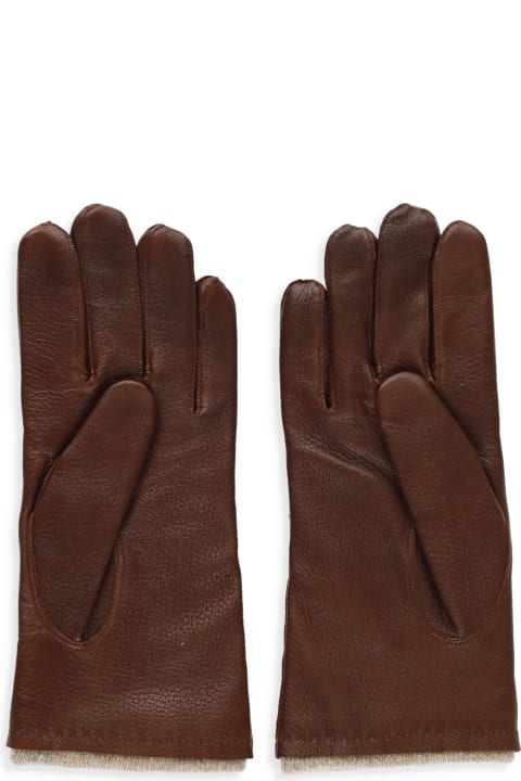 Orciani Gloves for Men Orciani Leather Drummed Gloves