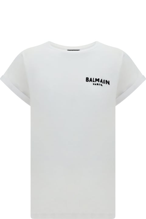 Balmain for Women Balmain Flocked Logo T-shirt