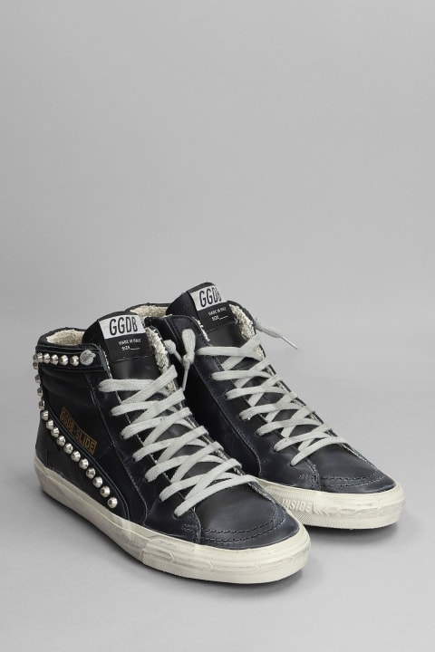 Homeware Golden Goose Slide Sneakers In Black Leather