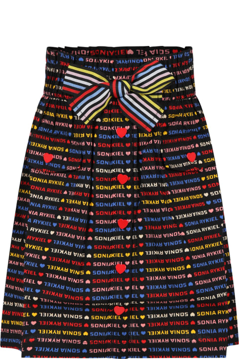 Multicolor Skirt For Girl With Hearts And Logo