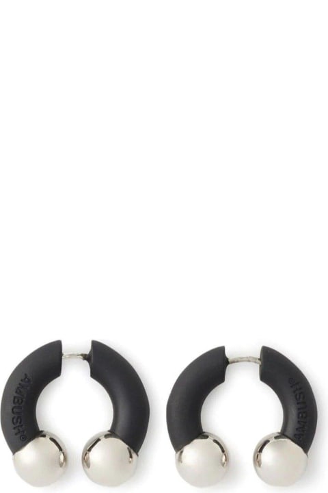 Logo Debossed Barbell Earrings