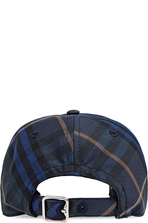 Hats for Men Burberry Equestrian Knight Motif Checked Baseball Cap