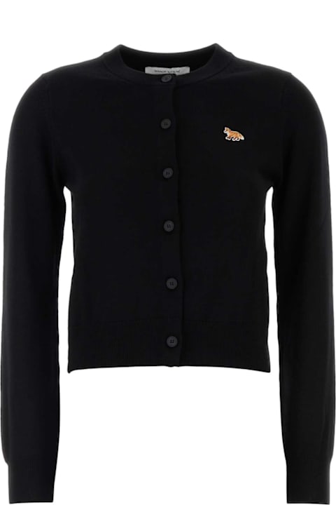 Maison Kitsuné Black Wool Cardigan