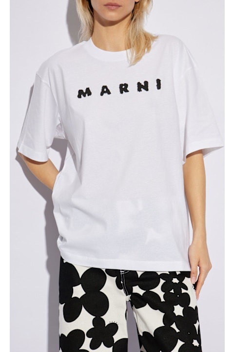 Marni الملابس لـ السيدات Marni Logo Printed Crewneck T-shirt