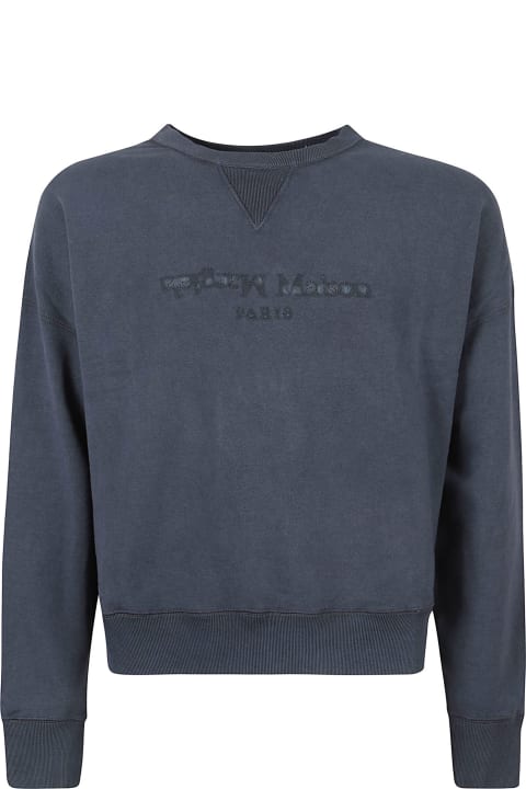 Clothing for Men Maison Margiela Rib Trim Logo Embroidered Sweatshirt