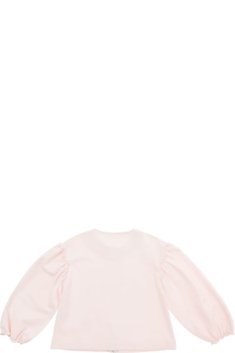 Il Gufo Topwear for Baby Girls Il Gufo Pink Sweatshirt With Balloon Sleeves In Jersey Baby