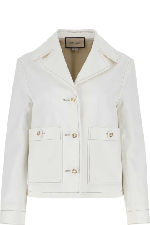 Gucci Coats & Jackets for Women Gucci White Cotton Blazer