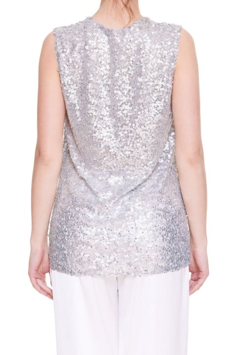 Dolce & Gabbana Clothing for Women Dolce & Gabbana Glitter V-neck Sleeveless Top