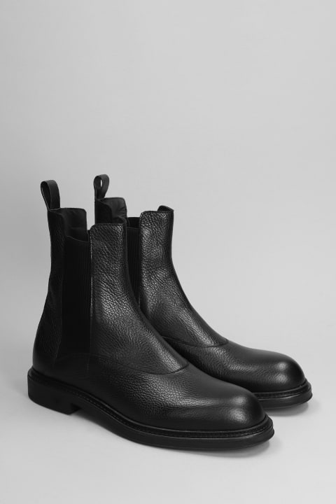 メンズ ブーツ Emporio Armani Ankle Boots In Black Leather