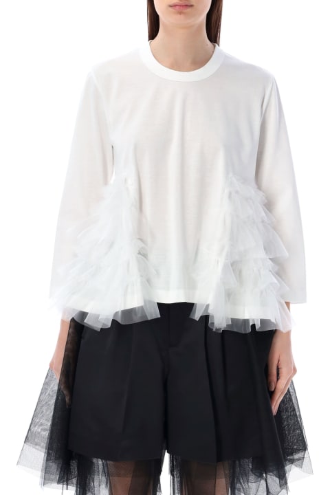 Clothing for Women Noir Kei Ninomiya Tulle Insert T-shirt
