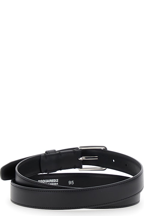 Dsquared2 Belts for Men Dsquared2 Black Belt With Adjustable Buckle Closure In Leather Man