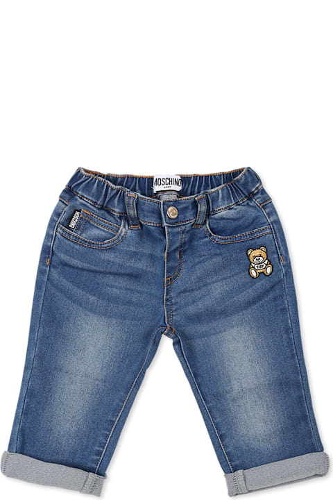 Bottoms for Baby Girls Moschino Blue Jeans For Babykids With Teddy Bear