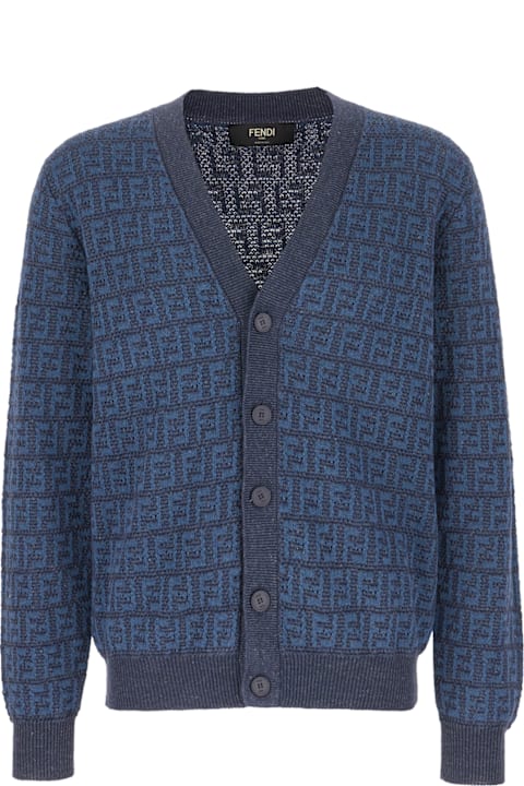 Homeware Fendi Embroidered Stretch Linen Blend Cardigan