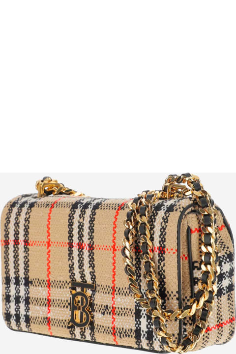 ウィメンズ バッグ Burberry Lola Small Bouclé Bag With Vintage Check Pattern