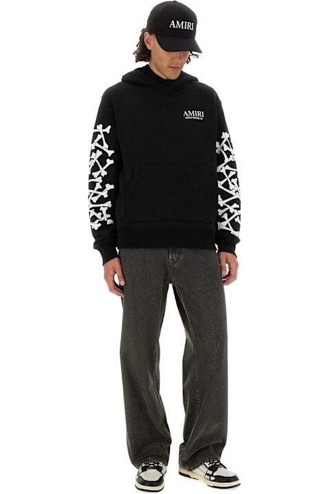 Fashion for Men AMIRI Felpa Stampa Bones Stacked Con Cappuccio