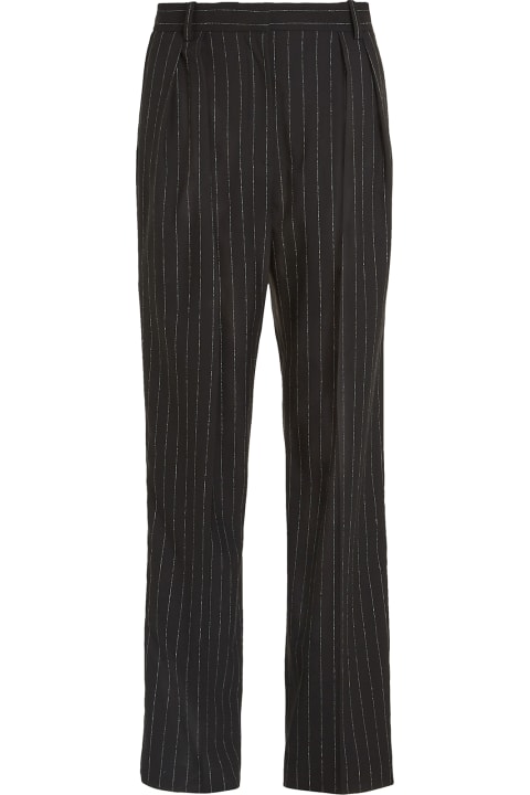 Tommy Hilfiger Women Tommy Hilfiger Relaxed Fit Straight Pinstriped Trousers