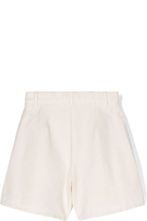 Fashion for Girls Missoni Kids Light Beige Wide Leg Shorts With Pences