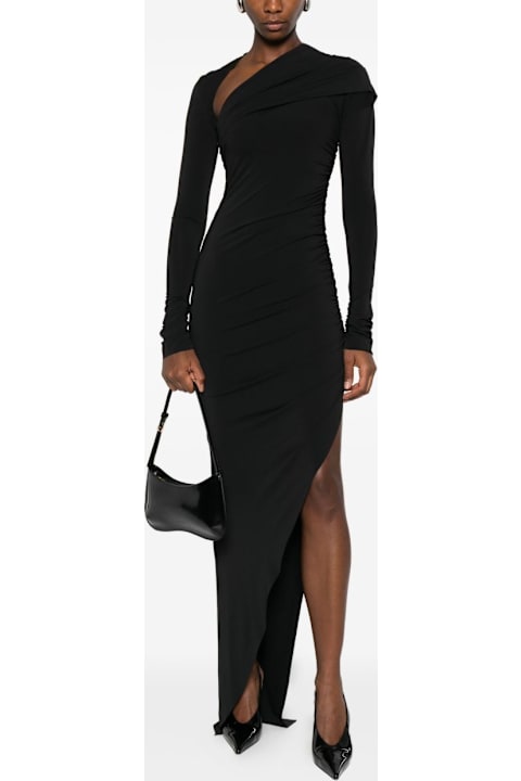أدوات منزلية Amen Amen Black Asymmetrical Draped Dress