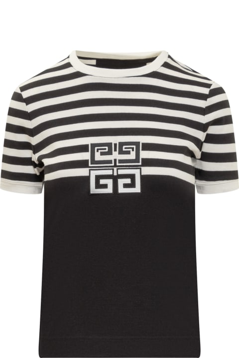 Topwear for Women Givenchy 4g Cotton Striped T-shirt