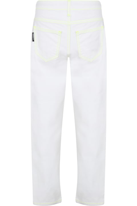 MSGM Bottoms for Women MSGM White Jeans For Boy With Logo