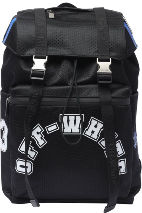 Bags for Men Off-White Logo Printed Buckled Backpack