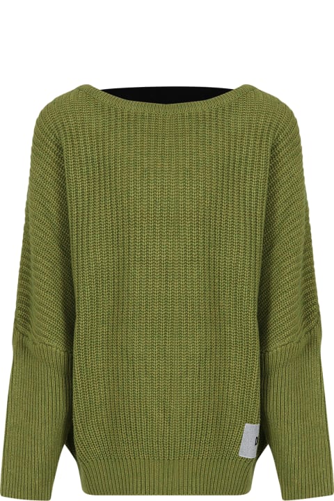 ガールズ DKNYのニットウェア＆スウェットシャツ DKNY Green Sweater For Girl With Elastic Logo
