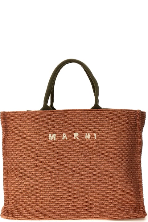 Marni Bags for Women Marni Logo Embroidery Large Shopping Bag