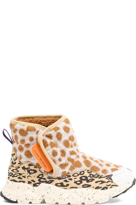 Flower Mountain for Men Flower Mountain Beige Ankle Boots For Kids With Print