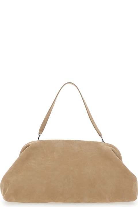Philosophy di Lorenzo Serafini Bags for Women Philosophy di Lorenzo Serafini Beige Shoulder Bag With Logo Lettering On The Front And Removable Shoulder Strap In Leather Woman