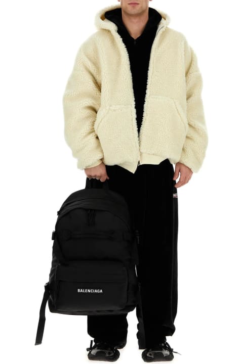 メンズ フリース＆ラウンジウェア Balenciaga Ivory Teddy Oversize Sweatshirt