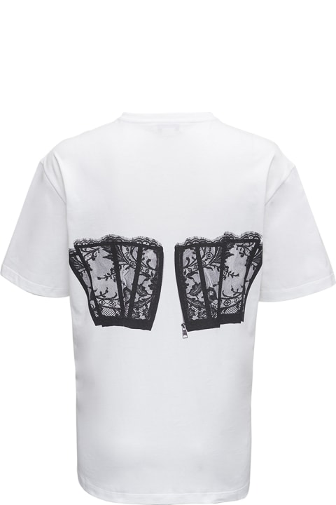Alexander Mcqueen Woman's Cotton T-shirt With Corset Print