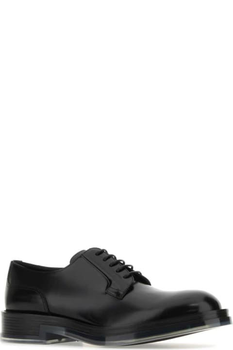 Loafers & Boat Shoes for Men Alexander McQueen Black Leather Float Lace-up Shoes