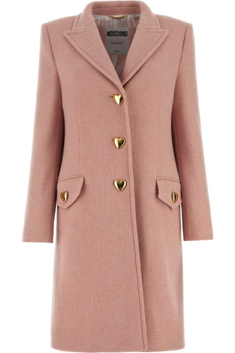 Moschino Coats & Jackets for Women Moschino Powder Pink Wool Blend Coat
