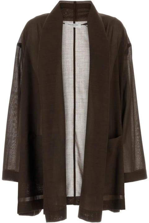 Sweaters for Women Philosophy di Lorenzo Serafini Chocolate Wool Blend Oversize Kimono