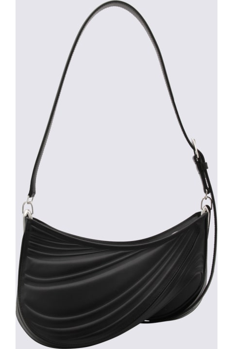 Mugler Totes for Women Mugler Blacke Leather Curve Shoulder Bag