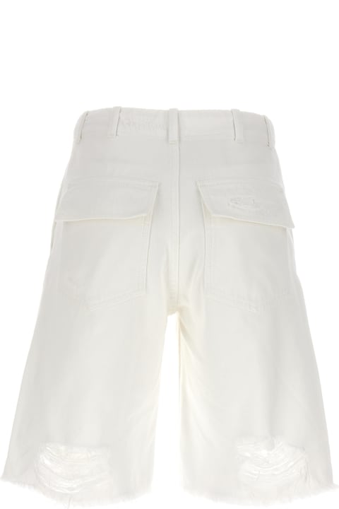Givenchy for Women Givenchy Destroyed Denim Bermuda Shorts