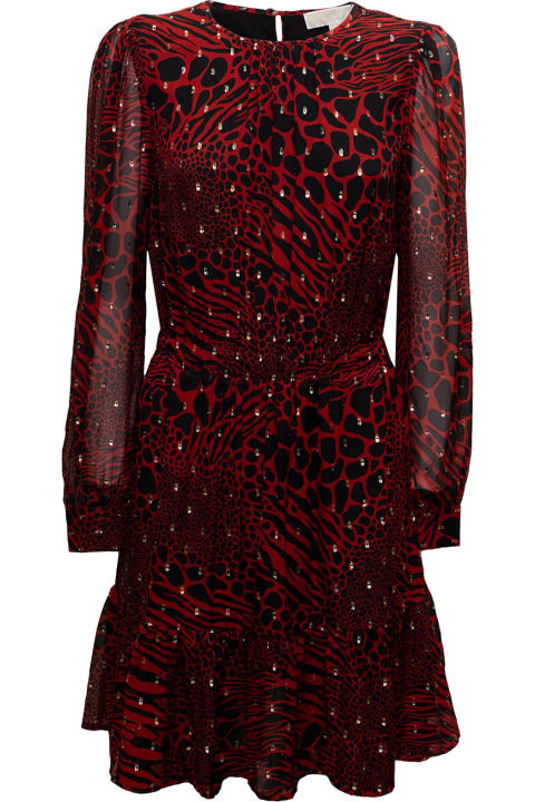 Fashion for Women MICHAEL Michael Kors Animalier Red Dress With Metallic Polka Dots Details M Michael Kors Woman