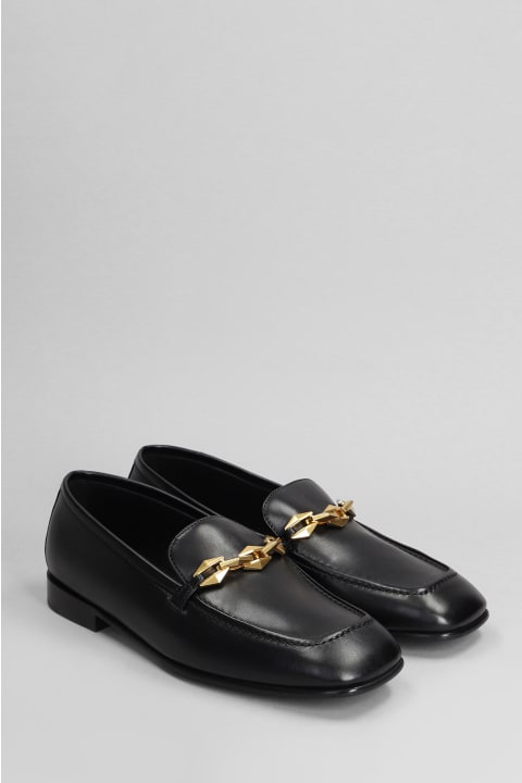 Jimmy Choo for Women Jimmy Choo Diamond Tilda Loafers In Black Leather