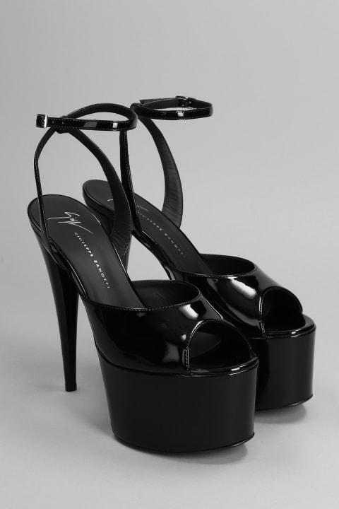 Giuseppe Zanotti Women Giuseppe Zanotti Sandals In Black Patent Leather
