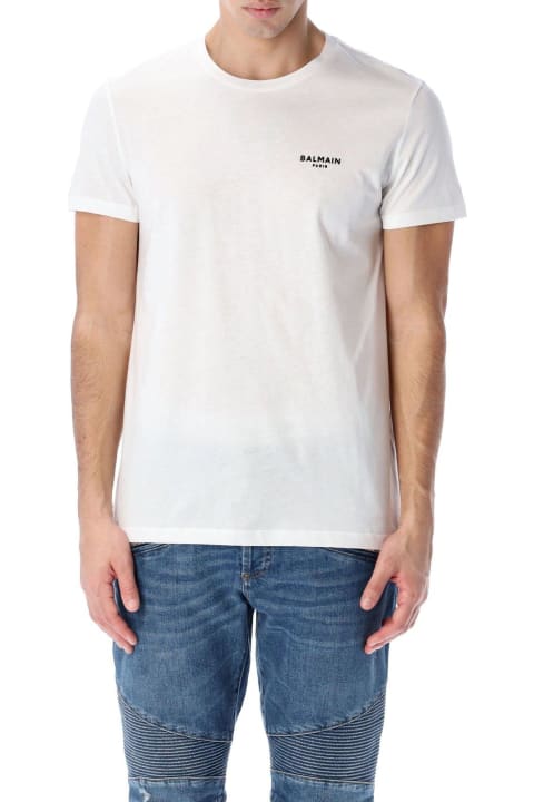 Topwear for Men Balmain Logo Embroidered Crewneck T-shirt