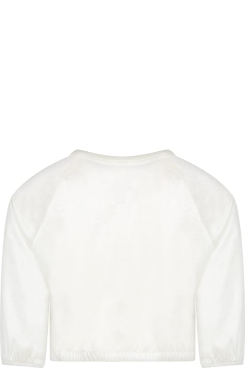 ガールズ Caffe' d'Orzoのニットウェア＆スウェットシャツ Caffe' d'Orzo Ivory Sweatshirt For Girl