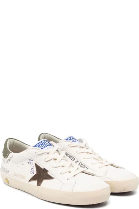 Shoes for Girls Golden Goose White Leather Sneakers