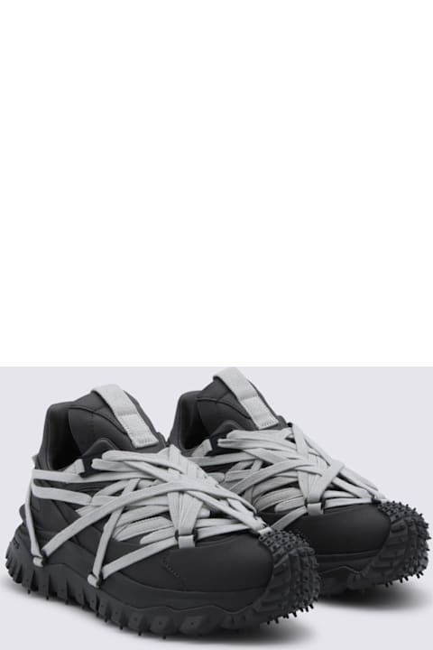 Moncler + Rick Owens Dark Grey Leather Trailgrip Megalace Sneakers