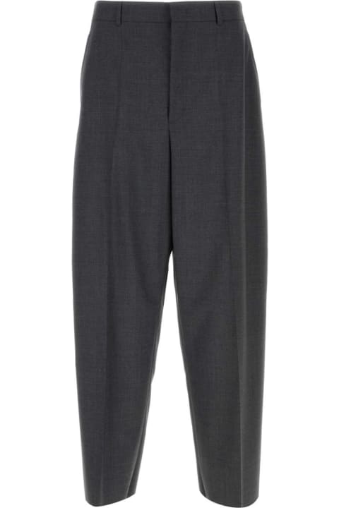 الملابس لـ القسم الرجالي Valentino Garavani Dark Grey Wool Wide-leg Pant